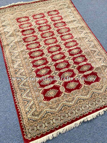 [6X4FT] Luxurious Persian Carpet 100% Silk and Wool Premium Hand-Knotted Authentic Iranian Design SK Kashmir SILK WOOL CH 1075