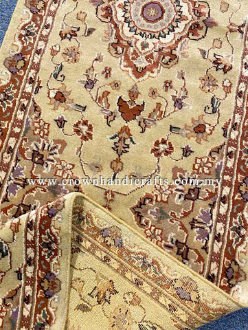 [6X2FT] Authentic Persian Runner | Expertly Handcrafted with 100% Luxurious Silk & Wool | Premium Iranian Rug Showcasing Exquisite Turkish Craftsmanship | SK Kashmir Carpet Silk Wool CH 1638