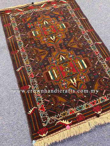 [5X3FT] Exquisite Handcrafted Tribal Rug 100% Wool Persian Carpet Design High-Quality Hand-Knotted Authentic Afghan Tribal Carpet BELUCH CH 2675