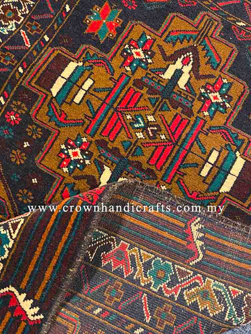 [5X3FT] Exquisite Handcrafted Tribal Rug 100% Wool Persian Carpet Design High-Quality Hand-Knotted Authentic Afghan Tribal Carpet BELUCH CH 2675