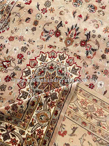 [5X8FT] Elegant Persian Carpet Hand-Knotted with 100% Silk and Wool Showcasing Intricate Patterns and Authentic Iranian Design SK Kashmir SILK WOOL CH 1602