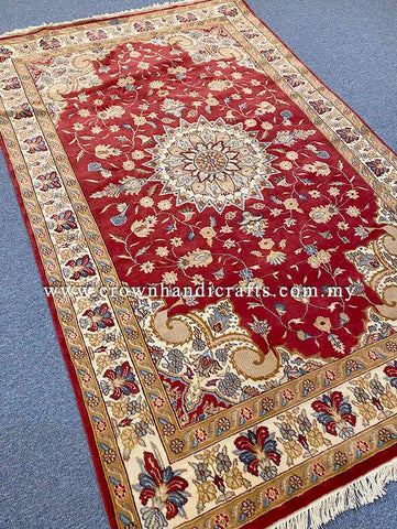 [5X8FT] Timeless Persian Rug Hand-Knotted with 100% Silk and Wool Featuring Intricate Patterns and Authentic Iranian Design SK Kashmir SILK WOOL CH 2118