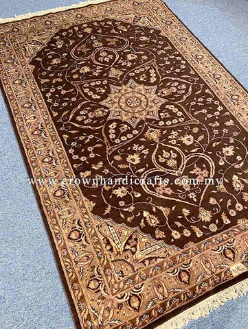 [5X8FT] Masterfully Designed Persian Carpet Hand-Knotted with 100% Silk and Wool Showcasing Intricate Patterns and Authentic Iranian Design SK Kashmir SILK WOOL CH 1339