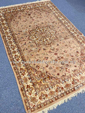 [5X8FT] Majestic Persian Carpet Hand-Knotted with 100% Silk and Wool Showcasing Exquisite Intricate Patterns and Authentic Iranian Design SK Kashmir SILK WOOL CH 462