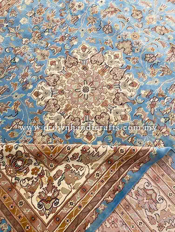 [12X9FT] Majestic Persian Carpet Meticulously Hand-Knotted with 100% Silk and Wool Showcasing a Premium Iranian Design Accentuated by Authentic Turkish Craftsmanship SK Kashmir SILK WOOL CH 2598