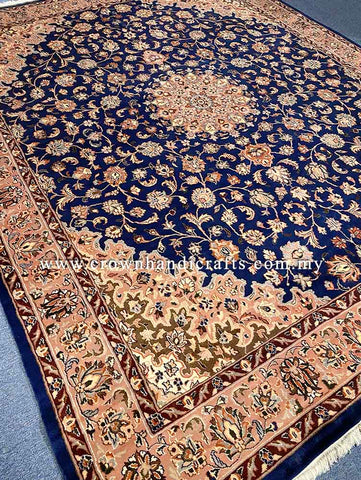 [12X9FT] Exceptional Persian Carpet, Hand-Knotted with 100% Silk and Wool Featuring a High-Quality Iranian Design Highlighted by Authentic Turkish Craftsmanship SK Kashmir SILK WOOL CH 2721