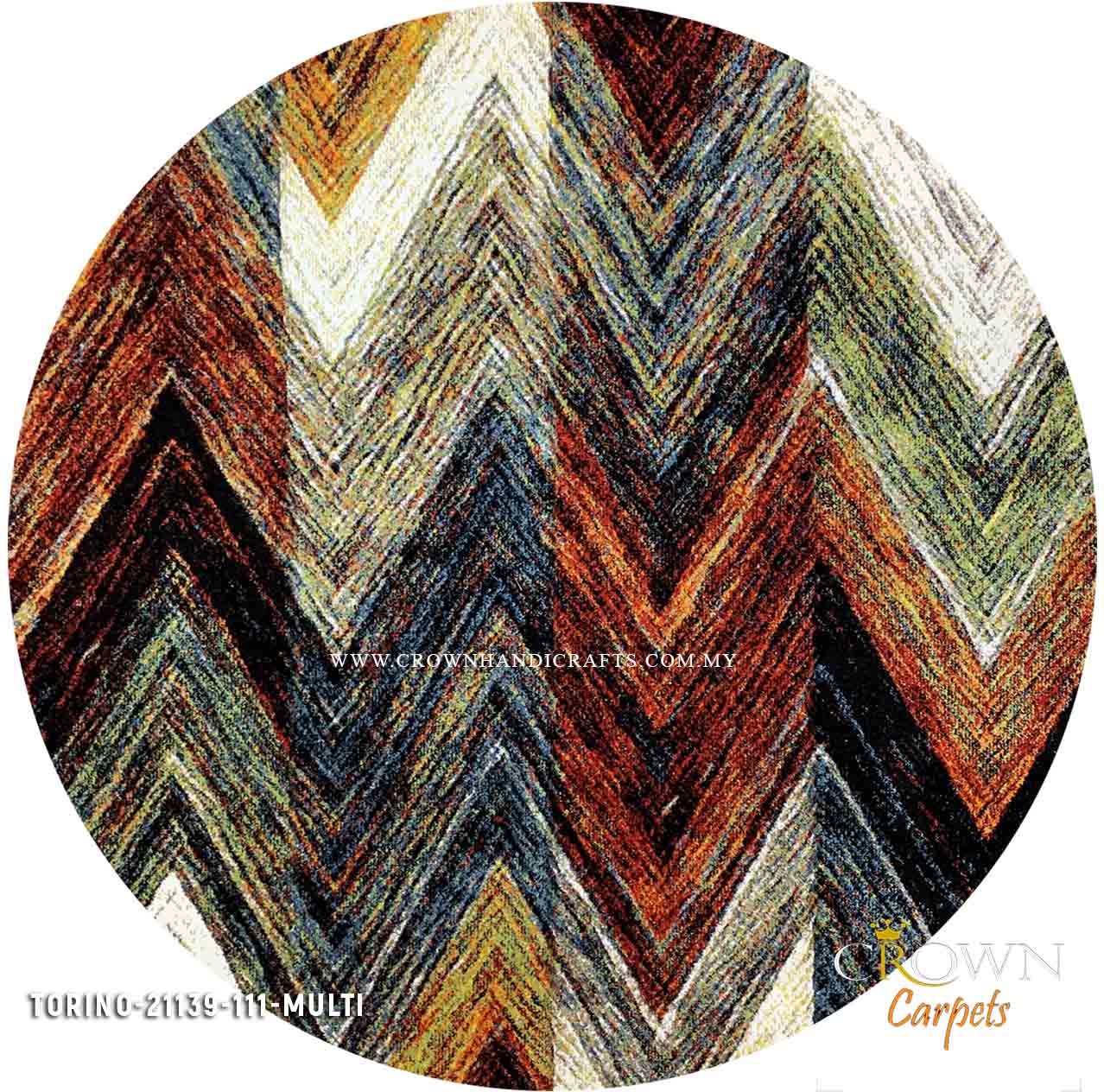 High Quality Modern Rugs Designs from Europe Turkish Rugs | Torino 21139 Round