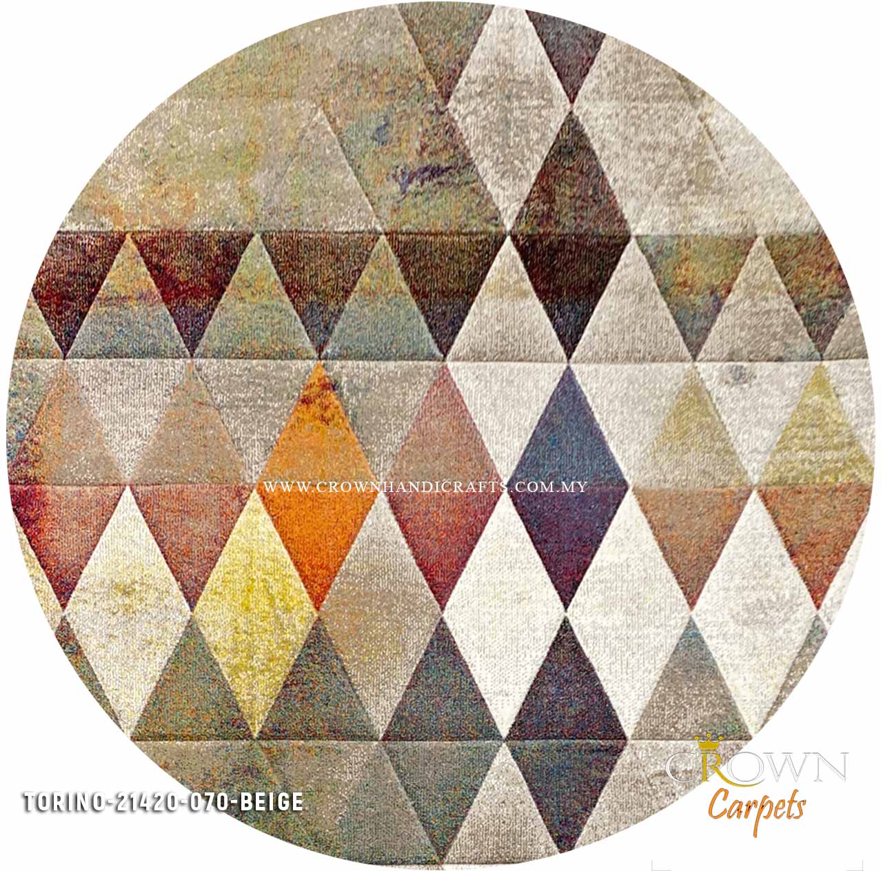 Ideal Living Room Rugs Carpets Modern Design Interior | Torino 21420 Round