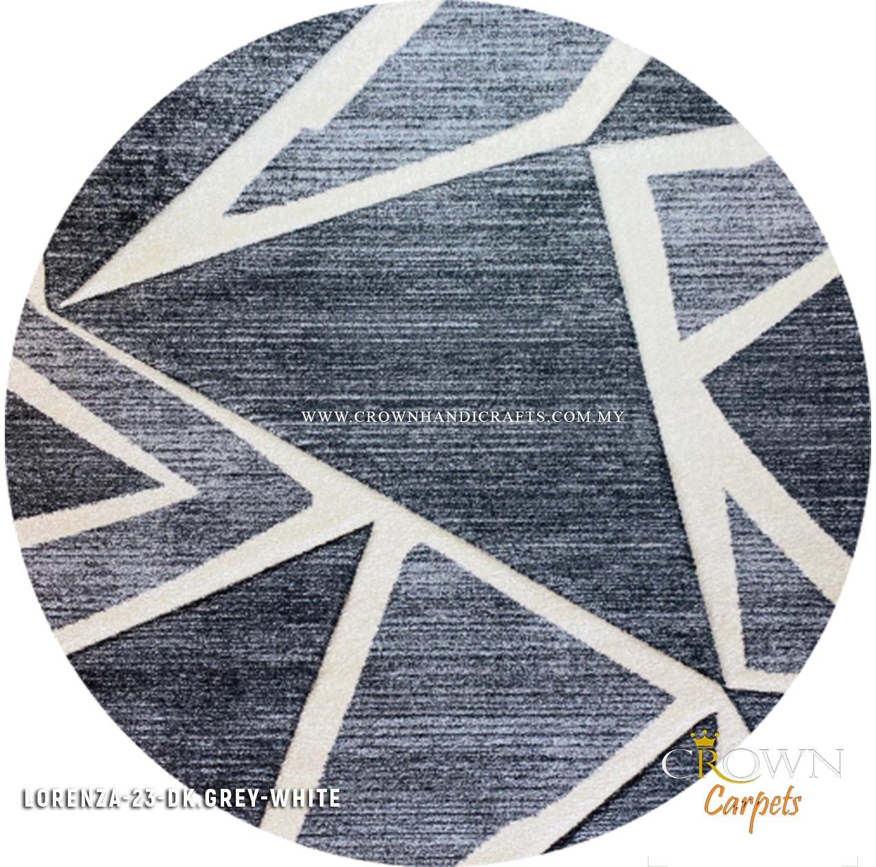 I am Modern and That’s How I Roll My Style with Round Modern Rugs | Lorenza 23 DK.Grey White