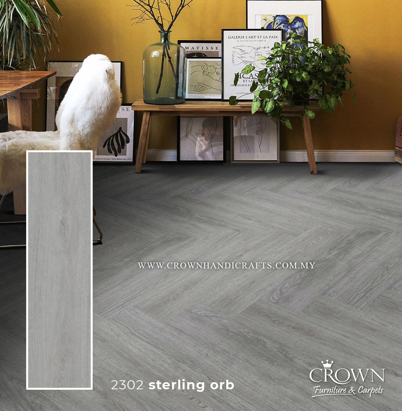 3MM KOREAN VINYL PLANK 2302-STERLING ORB CLASSIC (FP) | 184X950 | SCRATCH-RESISTANT FLOORING | BOX 19PCS/35.5SF