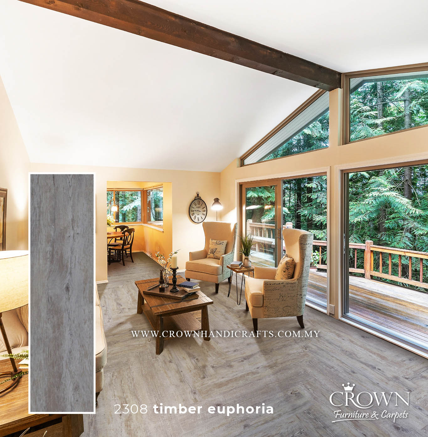 3MM KOREAN VINYL PLANK 2308-TIMBER EUPHORIA CLASSIC (FP) | 184X950 | PREMIUM THICK VINYL FLOORING | BOX 19PCS/35.5SF