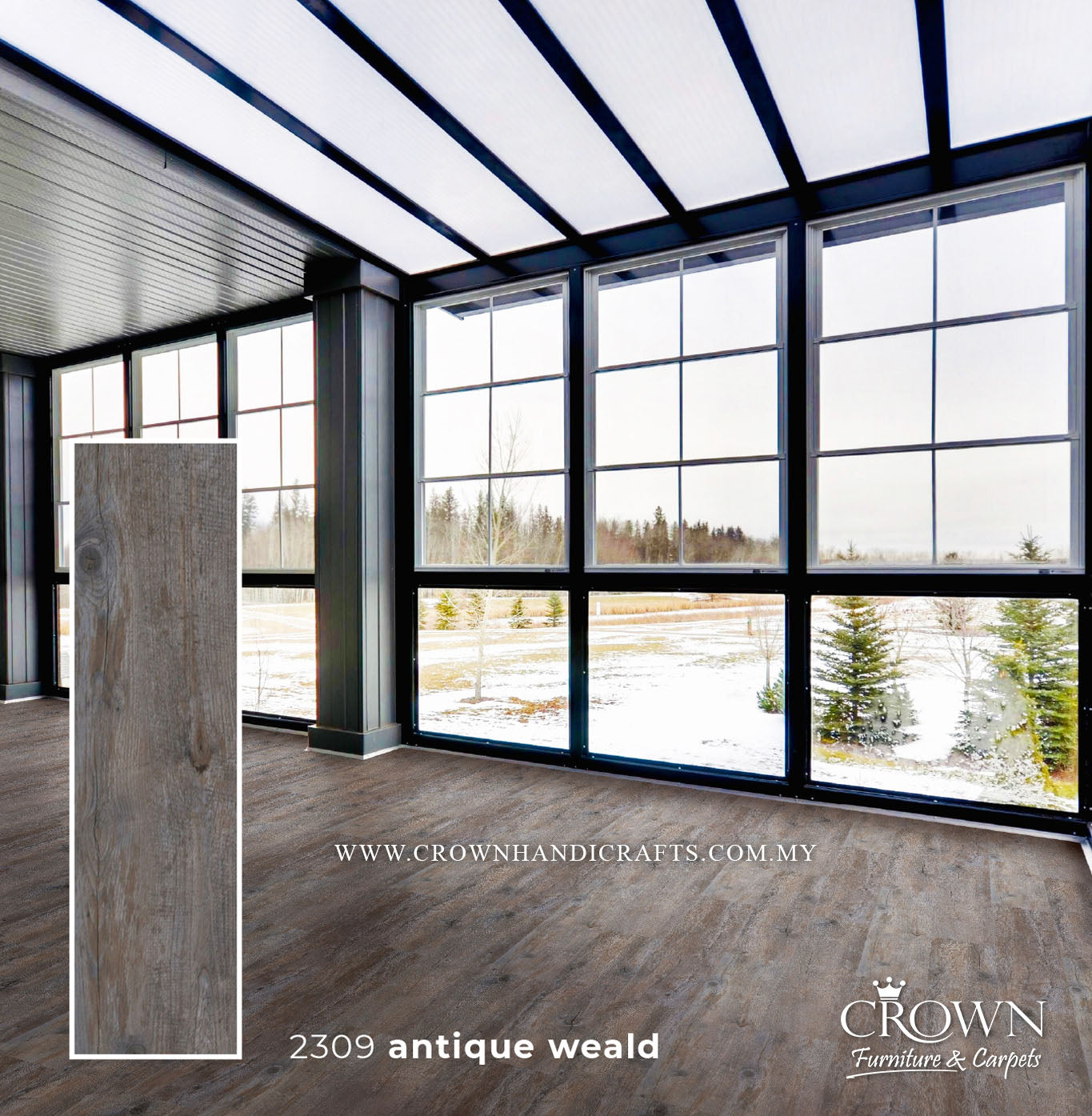 3MM KOREAN VINYL PLANK 2309-ANTIQUE WEALD CLASSIC (FP) | 184X950 | SCRATCH-RESISTANT VINYL FLOORING | BOX 19PCS/35.5SF