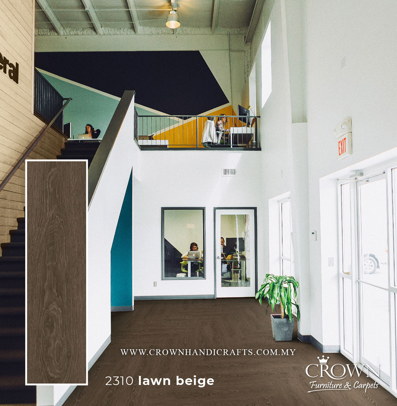 3MM KOREAN VINYL PLANK 2310-LAWN BEIGE CLASSIC (FP) | 184X950 | DURABLE VINYL WOOD FLOORING MALAYSIA | BOX 19PCS/35.5SF