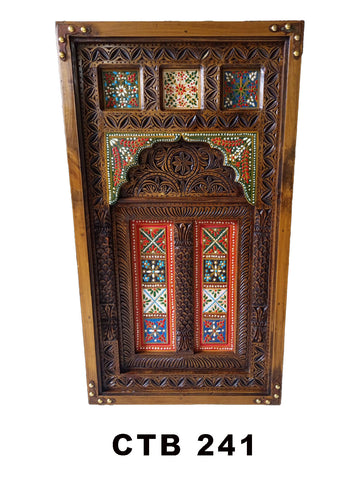 Heritage Rajasthan Coffee Table | Artisan Crafted Solid Wood with Brass Ornament Accents | CTB-241