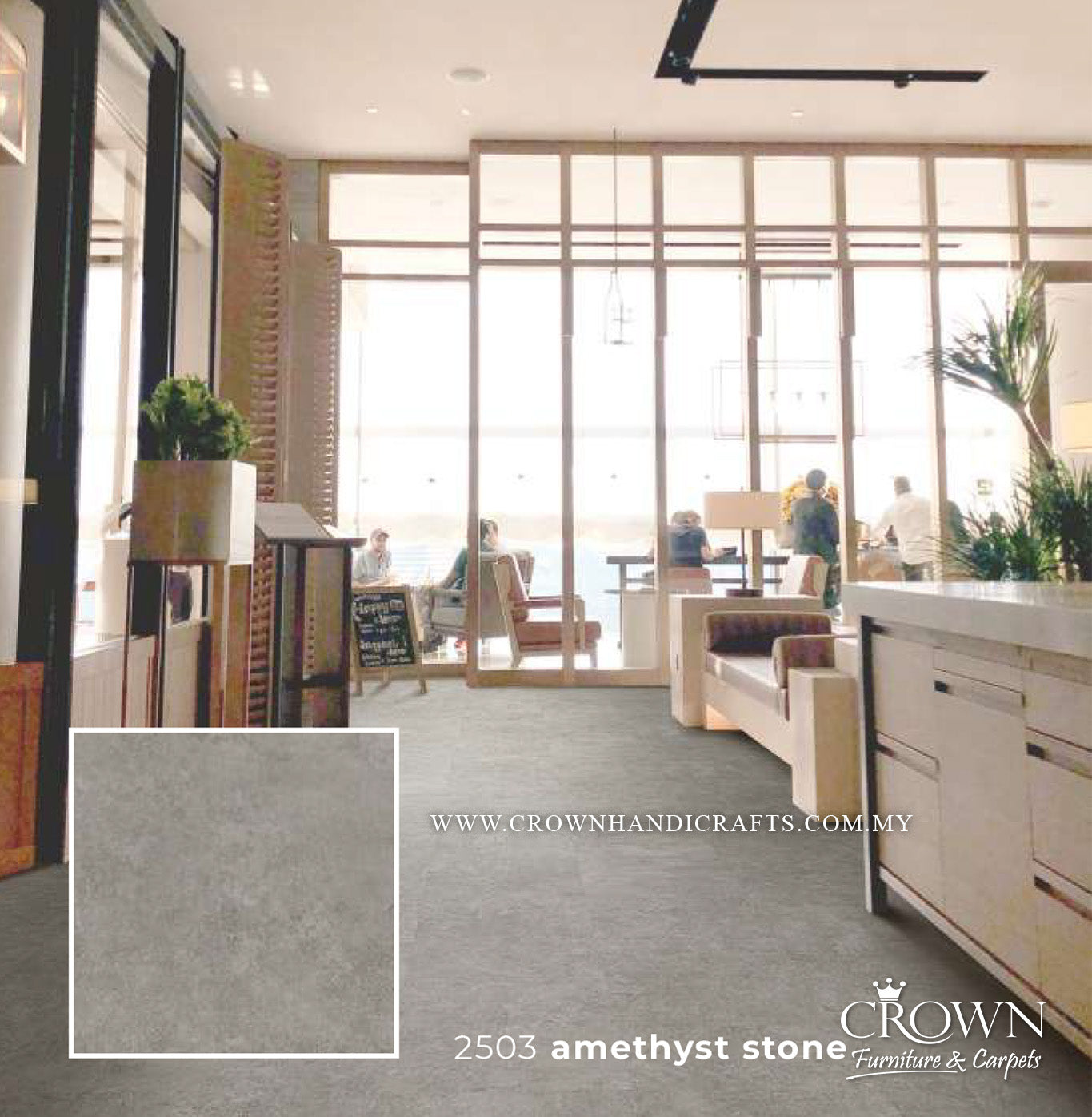 3MM KOREAN VINYL SQUARE 2503-AMETHYST STONE (FP) | 457X457 | DURABLE SQUARE VINYL FLOORING | BOX 16PCS/35.9SF