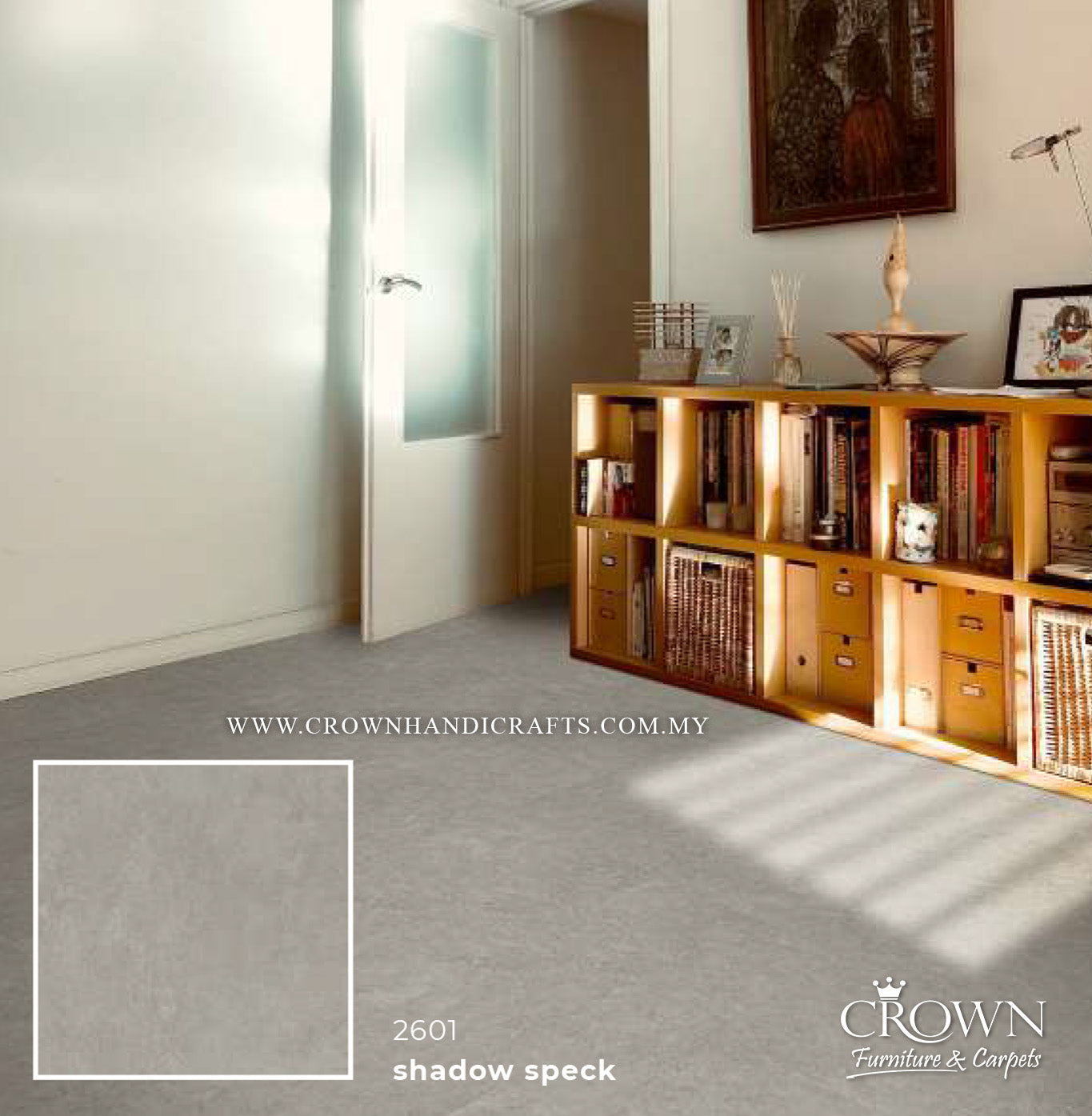 3MM KOREAN VINYL SQUARE PLUS 2601-SHADOW SPECK (FP) | 600X600 | BEST-SELLING MARBLE VINYL FLOORING | BOX 9PCS/34.8SF