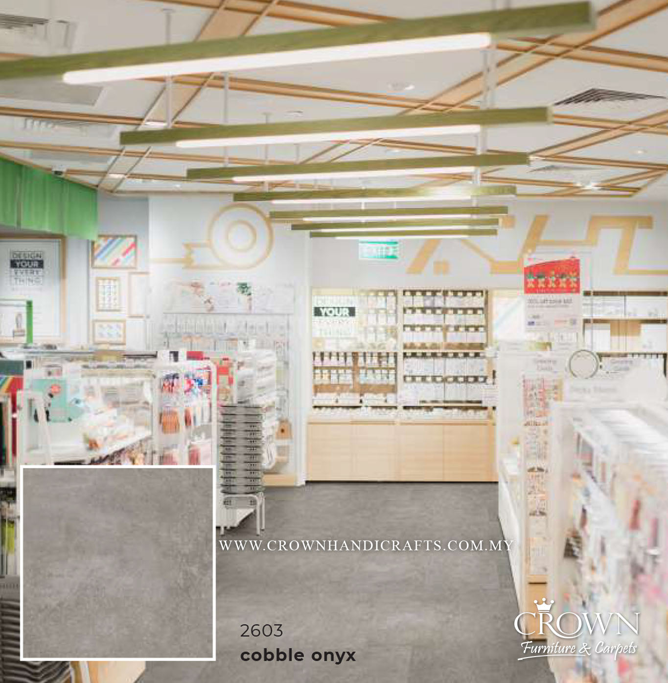 3MM KOREAN VINYL SQUARE PLUS 2603-COBBLE ONYX (FP) | 600X600 | NON-SLIP VINYL FLOORING FOR BATHROOMS | BOX 9PCS/34.8SF