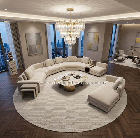 The Luxe Abstract: High-Quality Modern Rugs, A Statement of Sophistication | Modern Mix Round MM260 (160CM DIA)