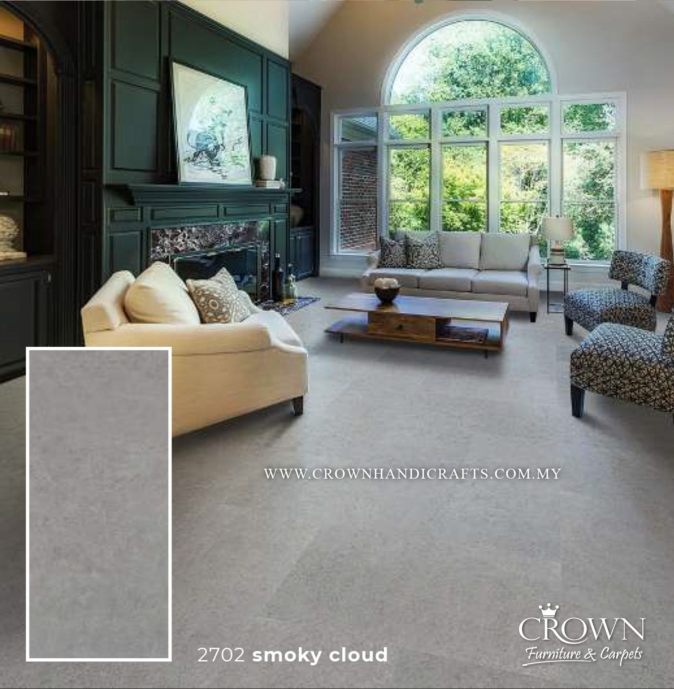 3MM KOREAN VINYL PLANK DUO 2702-SMOKY CLOUD (FP) | 457X914 | DURABLE VINYL WOOD FLOORING MALAYSIA | BOX 8PCS/35.9SF