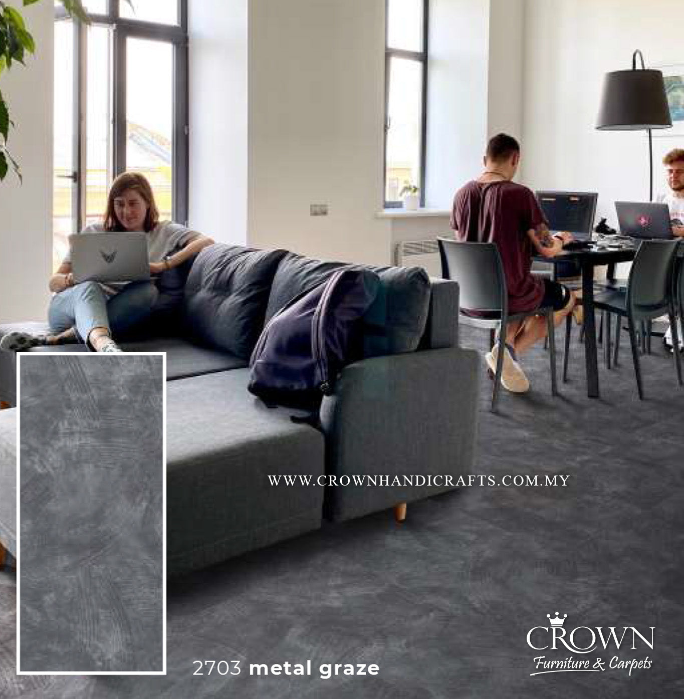 3MM KOREAN VINYL PLANK DUO 2703-METAL GRAZE (FP) | 457X914 | LUXURY VINYL TILE (LVT) FLOORING MALAYSIA | BOX 8PCS/35.9SF