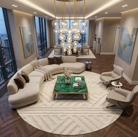 Clean Lines, Modern Floors: Contemporary Rugs & Carpets, Minimalist Design | Modern Mix Round MM270 (160CM DIA)