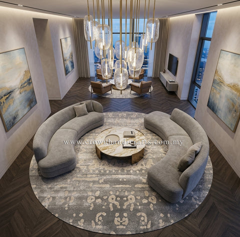 The Touch of Luxury: Modern Design Rugs with an Amazing Smooth Feel | Modern Mix Round MM273 (152CM DIA)