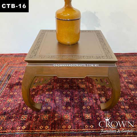 Classic Antique Accent Side Table | Timeless Hand-Carved Design | CTB-16 (L26 W26 H18 Inches)