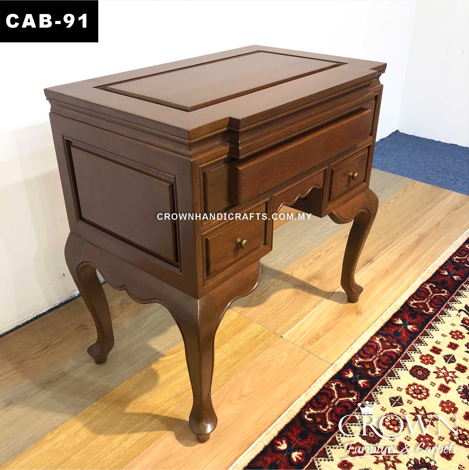 Solid Wood Table Cabinet, Living Room Furniture in Malaysia | CAB-91 (L27 W16 H26.5 Inches)