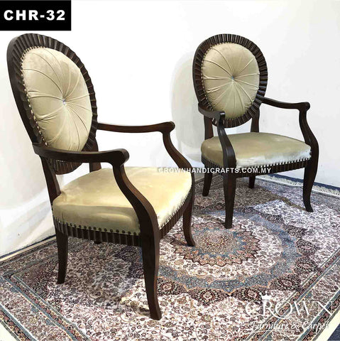 Luxury Pair of Bedroom Lounge Chairs | Crafted for Comfort & Charm| CHR-32 (L25 W23 H44.5 Inches)