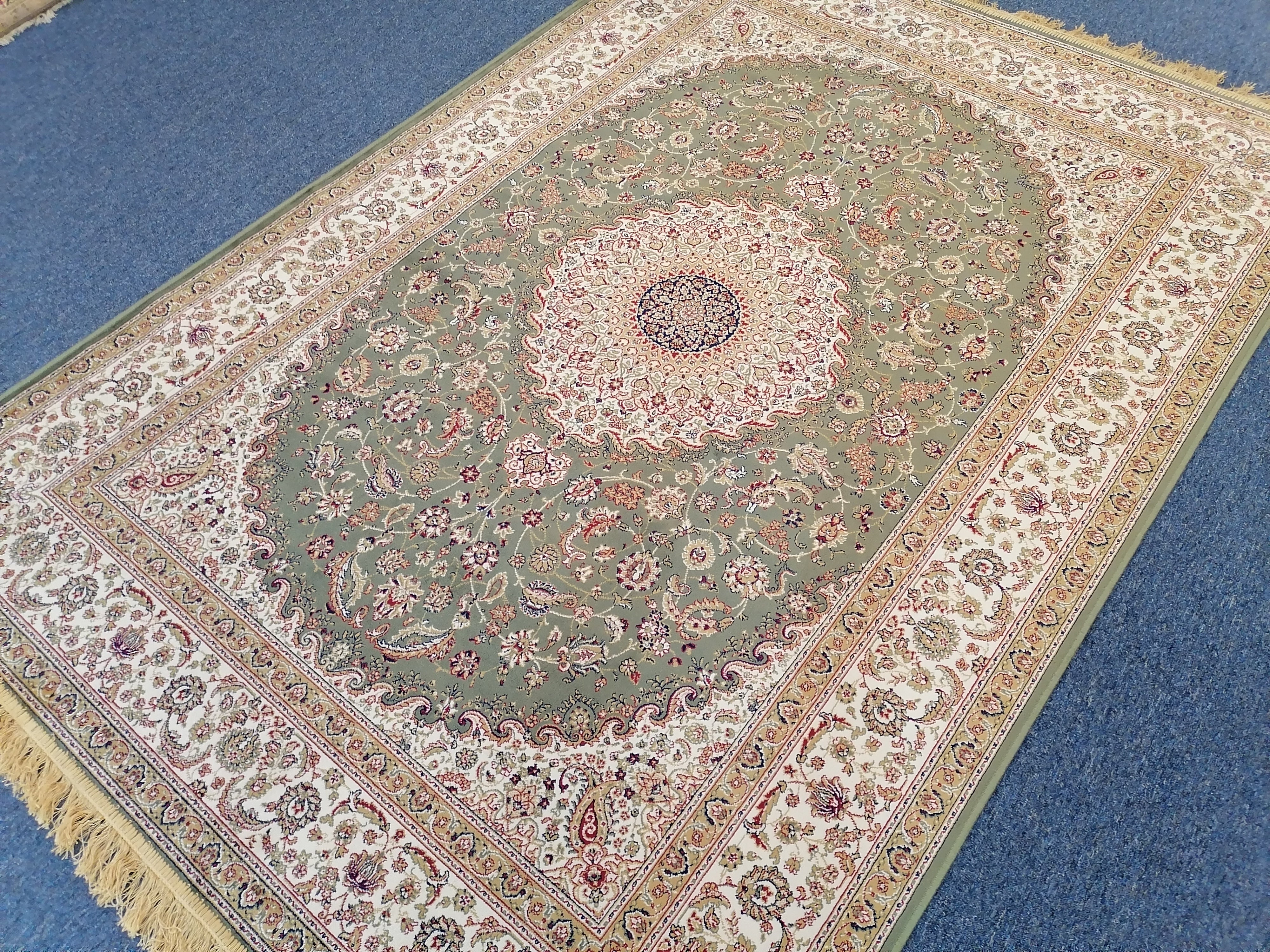 Persian Silk Rug with Iran Design 100% Man-Made Viscose Silk Carpet | Zrabi 396
