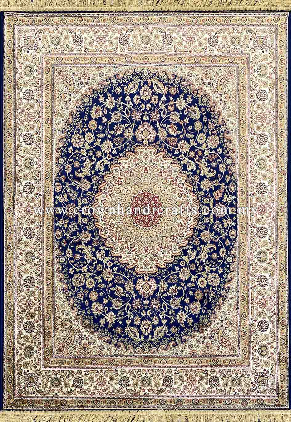 Persian Silk Rug with Iran Design 100% Man-Made Viscose Silk Carpet | Zrabi 396