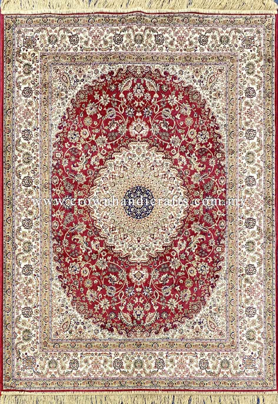 Persian Silk Rug with Iran Design 100% Man-Made Viscose Silk Carpet | Zrabi 396