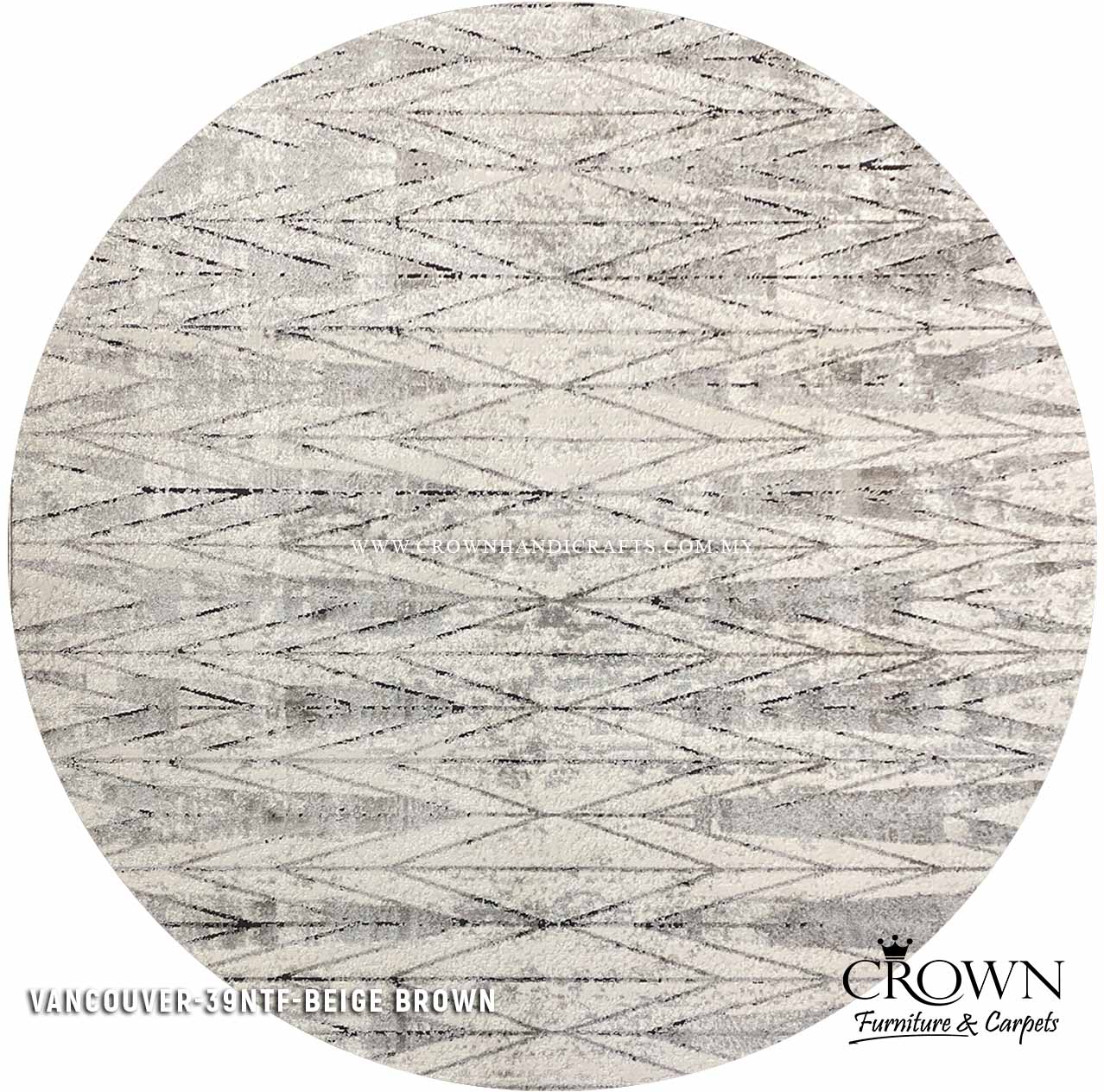 Nordic Round Rugs for Living Room Bedroom Scandinavian Carpets | Vancouver 39NTF-BEIGE BROWN