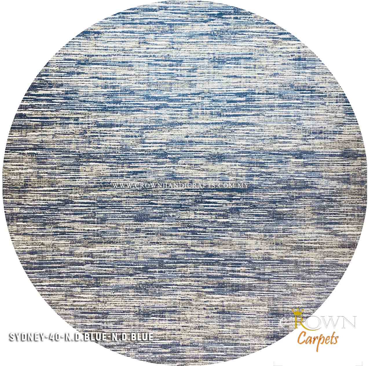 Contemporary Carpet Modern Design Rug Turkey Carpets for Living Room Bedroom | Sydney K040B Round N Dark Blue