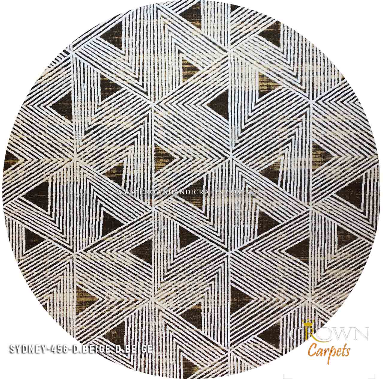 Abstract Rug Modern Design Carpet High Quality | Sydney 00456A Round Dark Beige