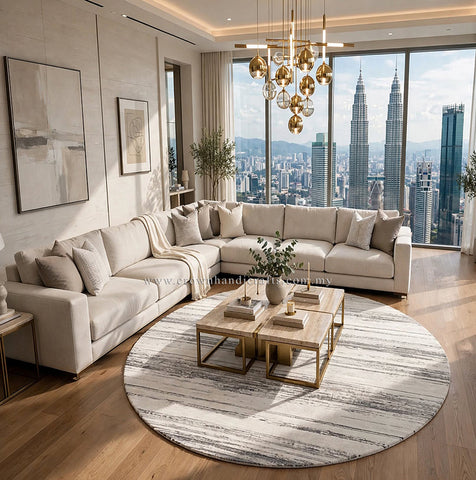 Round Amazing Nordic Inspired Carpet – Contemporary Modern Rug for Relaxed Living Spaces | Modern Mix MM466 (200CM DIA)