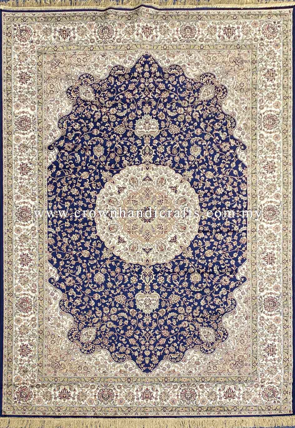 Persian Silk Carpet - Authentic Iran Design, 100% Silk-Like Viscose Rug | Zrabi 470