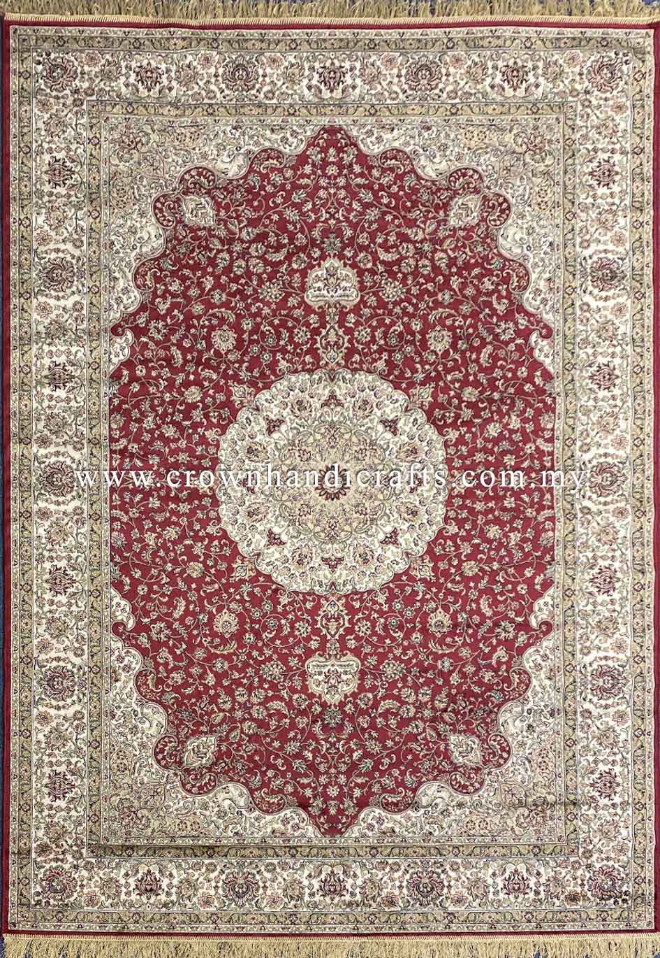 Persian Silk Carpet - Authentic Iran Design, 100% Silk-Like Viscose Rug | Zrabi 470