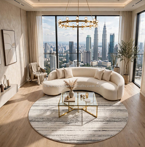 Round Contemporary Turkish Carpet – Artistic Rug for Modern Interior Styling | Modern Mix MM472 (200CM DIA)