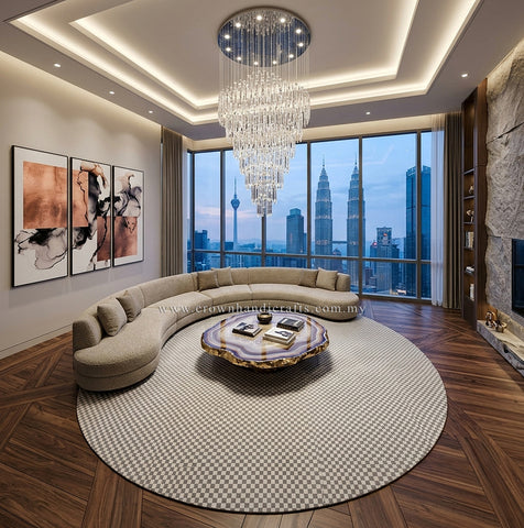 Round Modern Rug Scandinavian Style  – Soft Comfortable Carpet for Family Homes | Modern Mix MM473 (200CM DIA)