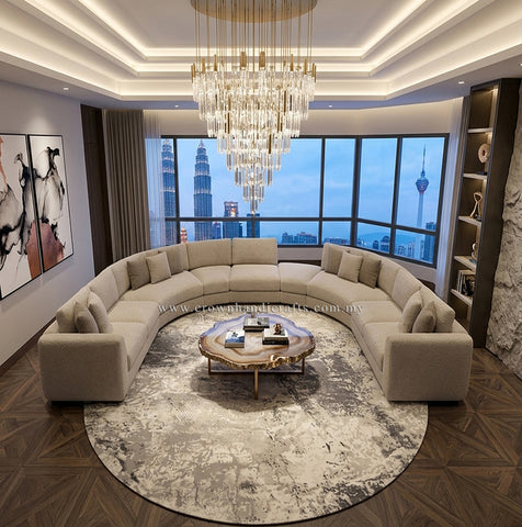 Round Designer Modern Rug – Thick Pile Carpet for Living Room & Lounge Spaces | Modern Mix MM474 (200CM DIA)