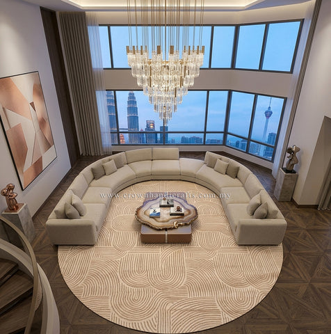 Round Modern Scandinavian Inspired Modern Carpet – Cozy Rug for Minimalist Interior Design | Modern Mix MM478 (200CM DIA)
