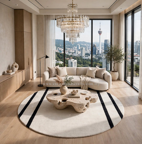 Round Modern Turkish Designer Rug – Contemporary Carpet for Elegant Home Interiors | Modern Mix MM483 (200CM DIA)