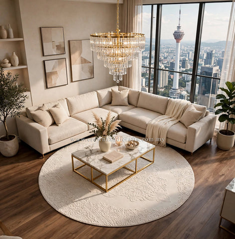 Round Modern Contemporary Carpet – High Quality Rug Inspired by Urban Interior Trends | Modern Mix MM484 (200CM DIA)