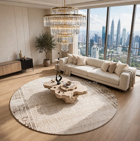 Round Turkish Contemporary Rug – Smooth Fine Texture Carpet with Modern Appeal | Modern Mix MM487 (200CM DIA)