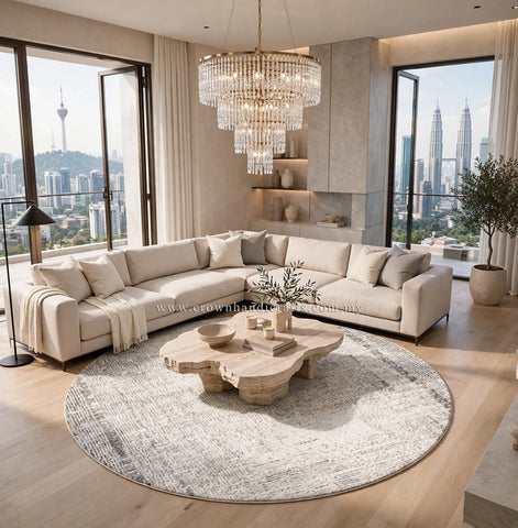 Round Modern Turkish Designer Carpet – Thick Pile Rug for Everyday Comfort and Style | Modern Mix MM490 (200CM DIA)