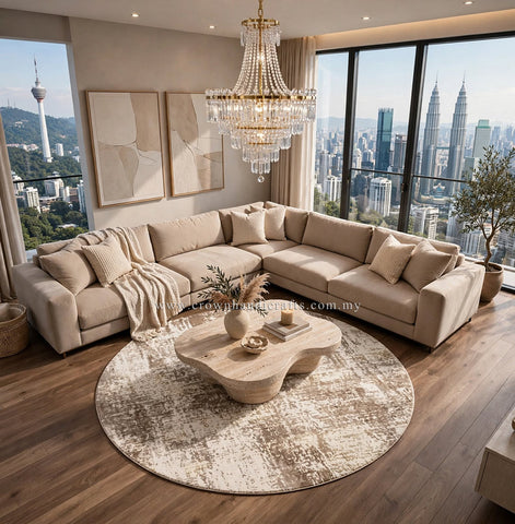 Round Modern Designer Carpet – Stunning Abstract Rug for Contemporary Interior Decoration | Modern Mix MM493 (200CM DIA)
