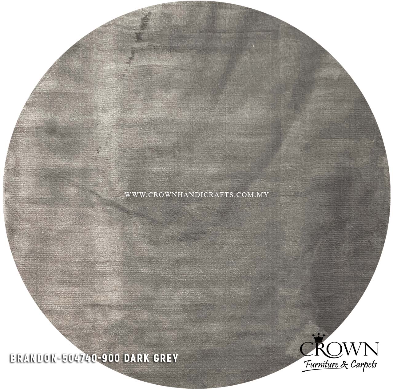 Discover Stylish Comfort: Contemporary Turkey Round Carpets for Living and Bedroom | Brandon Round 504740-900 DARK GREY