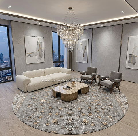 Luxury Modern Round Carpet Living Room Rug | Soft Thick Pile Designer Home Decor Rug | Modern Mix Round MM504 (250CM DIA)