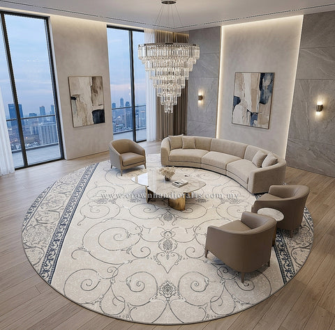 Premium Modern Round Carpet Soft Round Rug for Living Room Bedroom Cozy Home Decor | Modern Mix Round MM506 (250CM DIA)